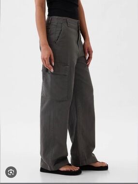 GAP high rise loose khaki cargo pants